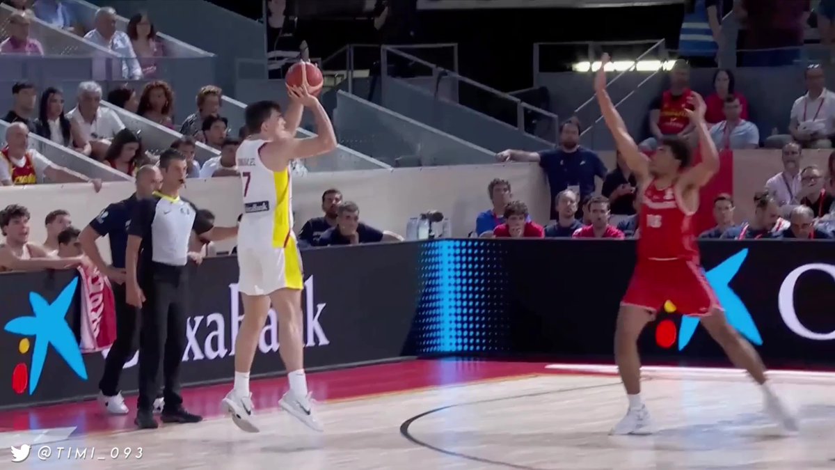 Hugo Gonzalez Spain NT highlights vs Denmark 👀 16 points (5-9 FG, 4-7 3PT), 5 rebounds, 5 assists, 2 steals and a block: