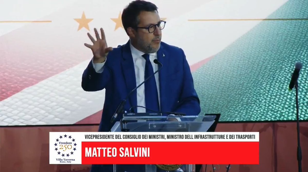 Salvini all'ambasciata americana: "Taglio il discorso che mi aveva preparato il mio consigliere diplomatico perché arriva un profumo di hamburger"