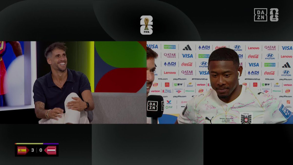 "Ich weiß noch nicht (No lo sé todavía)" 🗣️ Javi Martínez hablando en alemán con Alaba para ver si le sacaba su futuro equipo 😂 #DAZNMundial #FIFAWorldCup