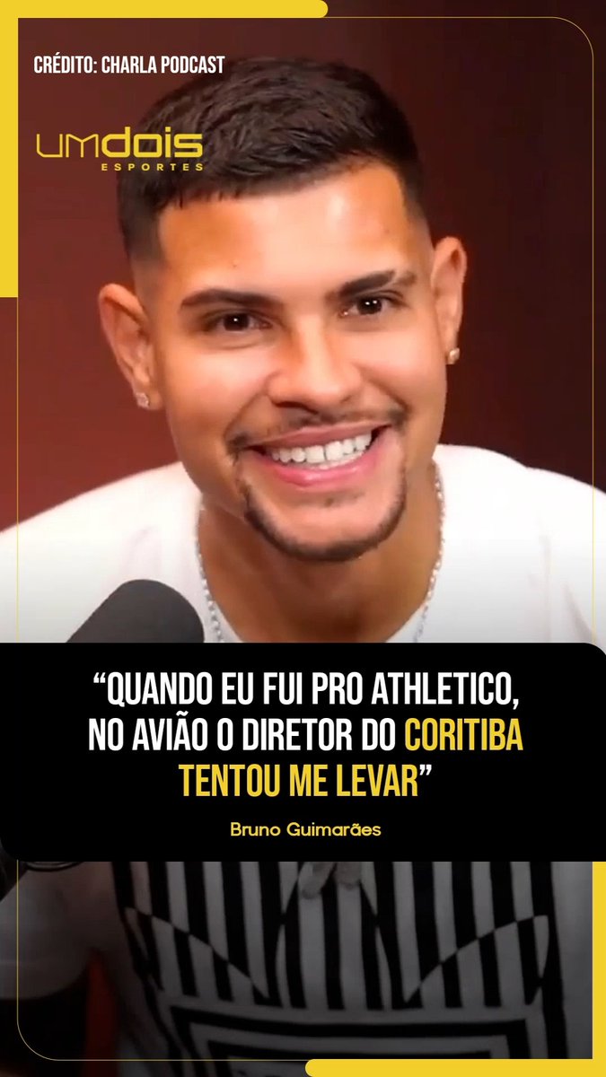 Você sabia que o Bruno Guimarães poderia ter jogado no Coritiba? 🤯 🎙️ "Juro, eu não era badalado, não tinha nada, então eu era um menino chegando lá em Curitiba, ninguém me conhecia. Então eu no avião, esse diretor do Coritiba sentou e falou: 'Pô, tá levando ele pra onde?'" A história contado pelo próprio volante ex-Athletico. 🎥 Charla Podcast