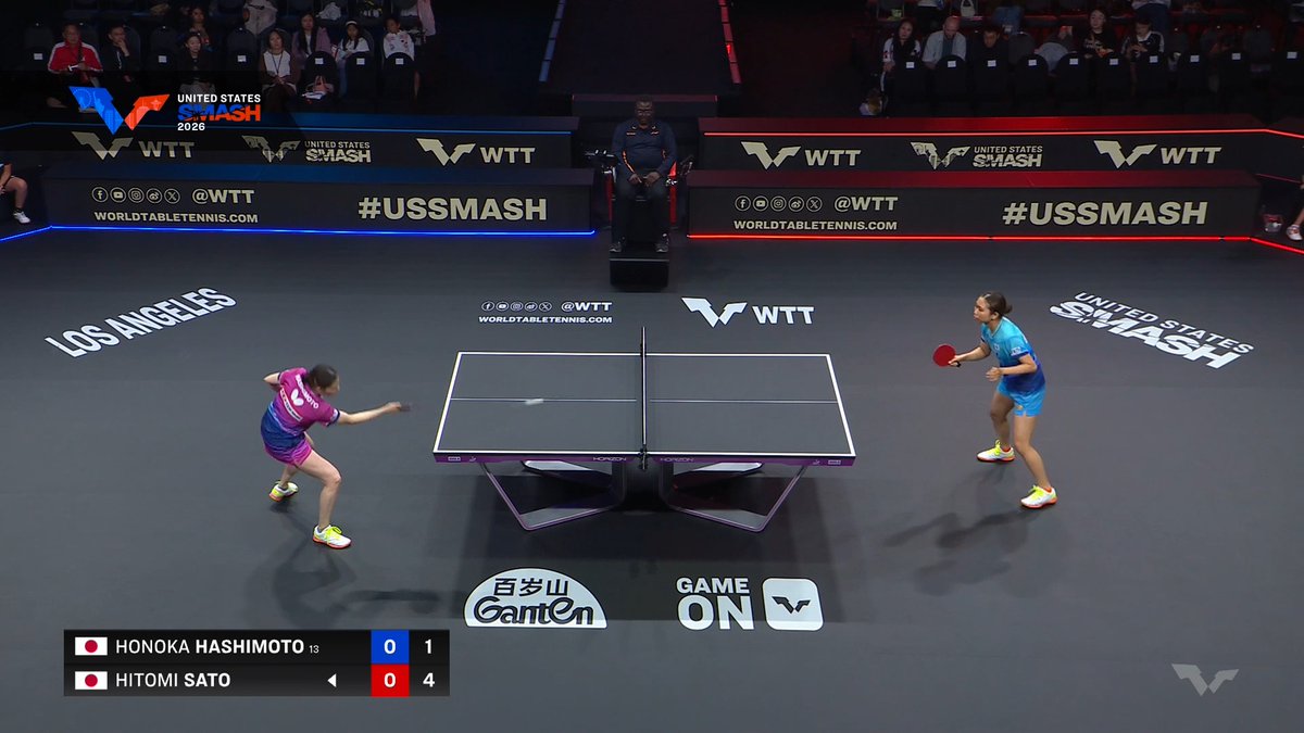 You must simply watch until the end ๐ฎโ๐จ A marathon of a point that is 3-minute long with 209 shots between Hitomi Sato and Honoka Hashimoto - imagine the stamina needed ๐คฏ #USSmash #TableTennis