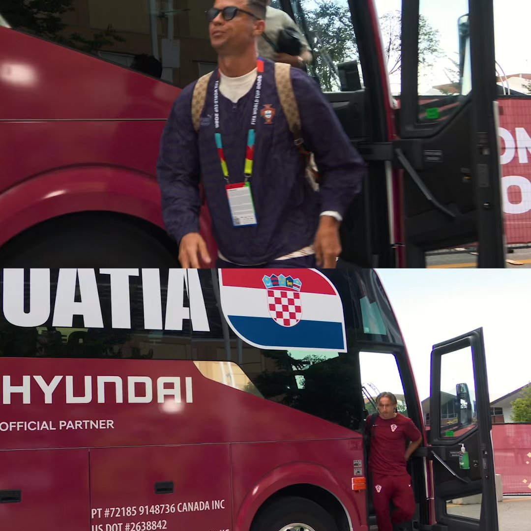 Luka Modrić and Cristiano Ronaldo are in the building. 🇵🇹🤝🇭🇷 #FIFAWorldCup