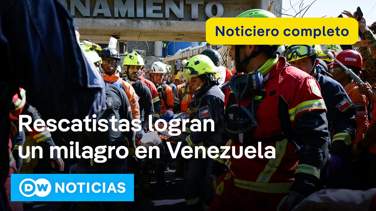 🔴 DW Noticias 2 de julio: Rescatan con vida a un hombre que llevaba más de una semana bajo los escombros Tras 114 horas de trabajo continuo, los rescatistas de diez países lograron salvar a Hernán Gil, un cuidador de uno de los edificios siniestrados en La Guaira. El vigilante se encontraba en "un paso subterráneo en una caseta de seguridad con 140 toneladas de escombros encima", según un portavoz de la Cruz Roja de Costa Rica. Según voluntarios de la Cruz Roja venezolana, Gil pudo preservar su vida gracias a la garita, que fue su escudo de protección. Los terremotos de Venezuela dejaron 2300 muertos, segun el último parte oficial. [Noticiero completo] /cvml