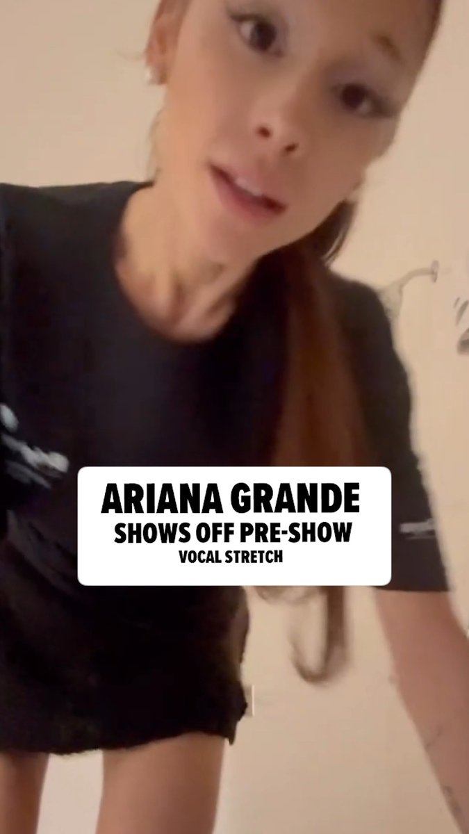 🗣️🎶 Ariana Grande shows off pre-show vocal stretch.