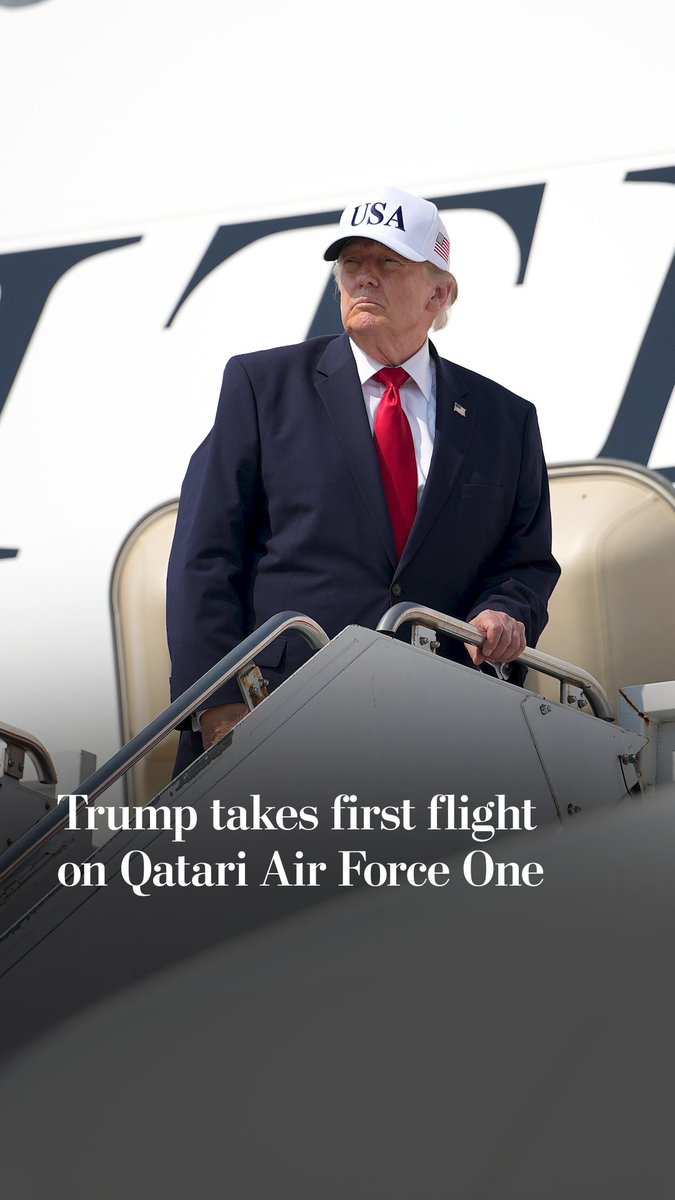 President Trump took his maiden voyage on a new Air Force One — a retrofitted Boeing 747-800 worth $400 million gifted by Qatar.