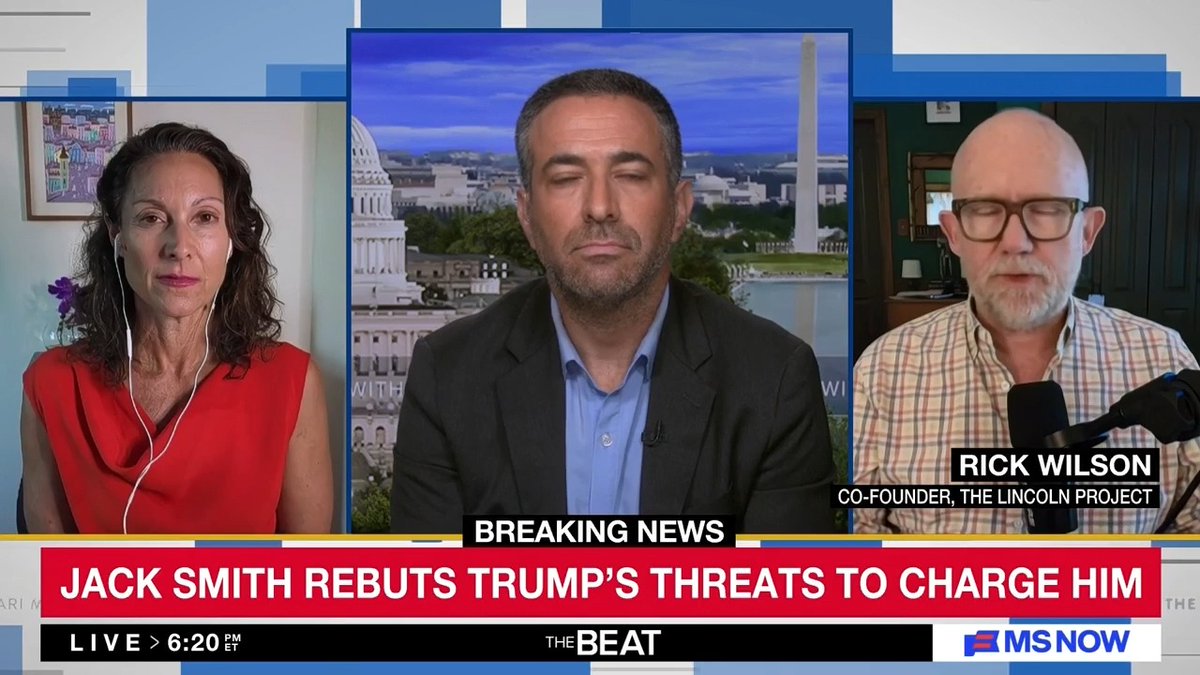 WATCH: Former special counsel Jack Smith joined Nicolle Wallace for his first ever interview with a message to Donald Trump as the president seeks his indictment: he will not be intimidated. Rick Wilson reacts on The Beat with Ari Melber:
