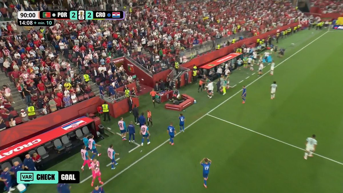 Full Time: 🇵🇹 2-1 🇭🇷 One regular day in the World Cup, that's all we ask for. After equalising with the last kick of the game, Croatia's goal is ruled out with what can only be described as a contentious VAR decision. Watch all 104 games from the #FIFAWorldCup on RTÉ