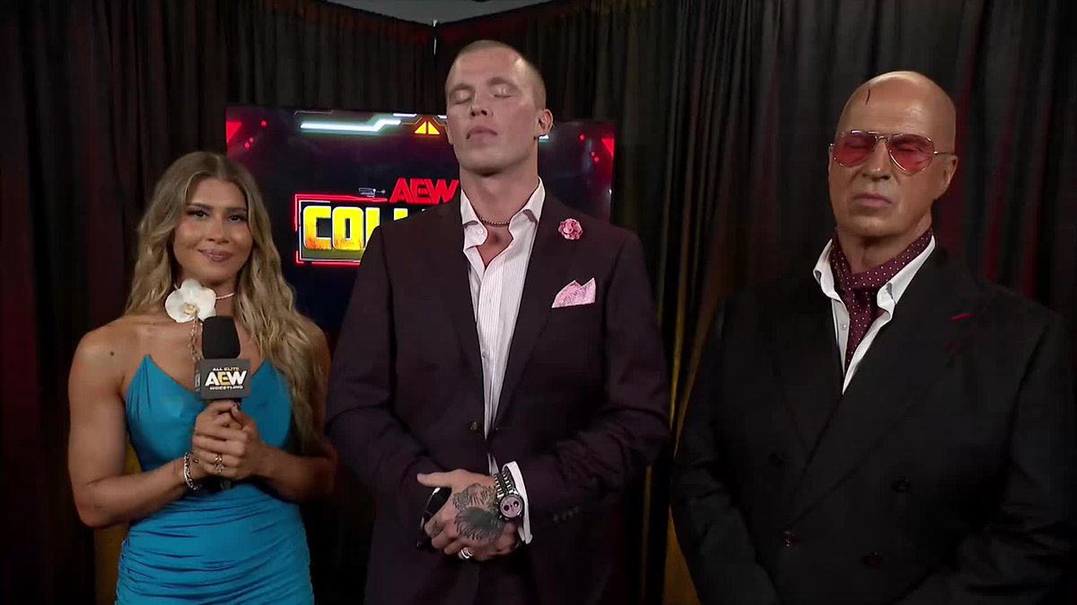 "Enjoy your last weekend with the International Title ... because as of Beach Break next week on Dynamite, it belongs to me!" @KyleFletcherPro & The Invisible Hand send a parting message to Konosuke Takeshita before next week's title match! Watch #AEWCollision on TNT & HBO Max