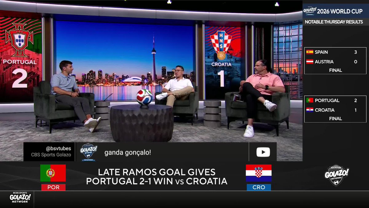 "This is what we wanted to see. We want to see these kinds of games." Marcelo Balboa and Chris Wittyngham salute Portugal and Croatia after delivering one of the best games of the World Cup so far 🏆