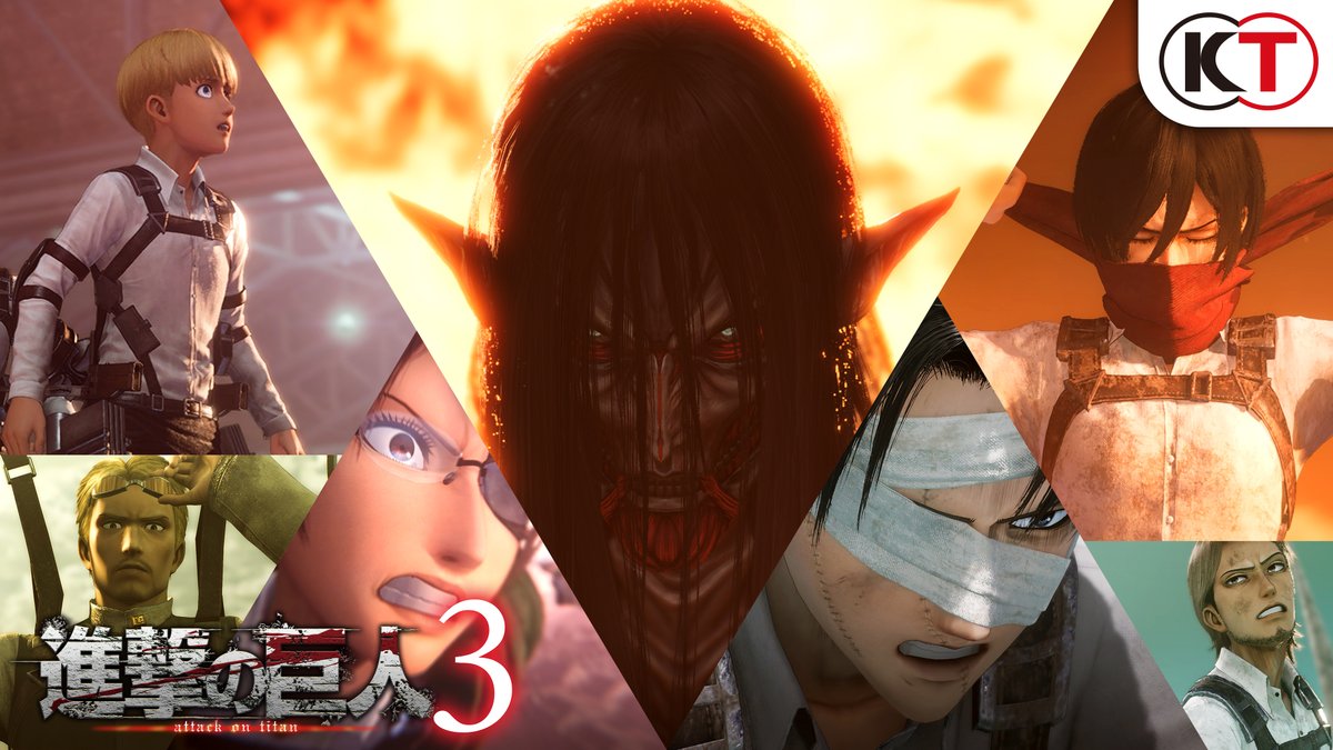 【#進撃の巨人３ 新プロモーション映像公開！】 爽快感の増した立体機動アクションや今回から新たに追加となった壁外調査などを紹介したプロモーション映像を公開いたしました。ぜひご覧ください！ #進撃の巨人 #Shingeki