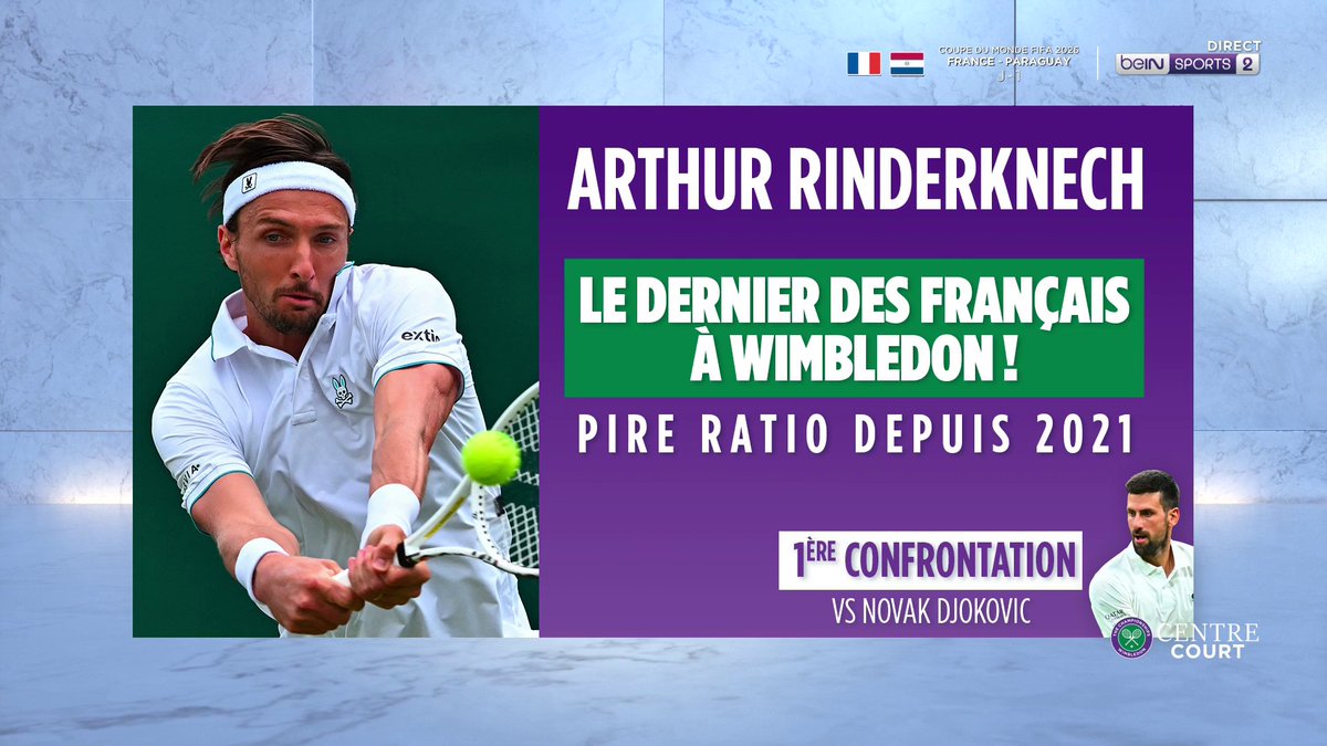 🏆🎾 #Wimbledon 😬🇫🇷 Arthur Rinderknech, dernier Français à Wimbledon !