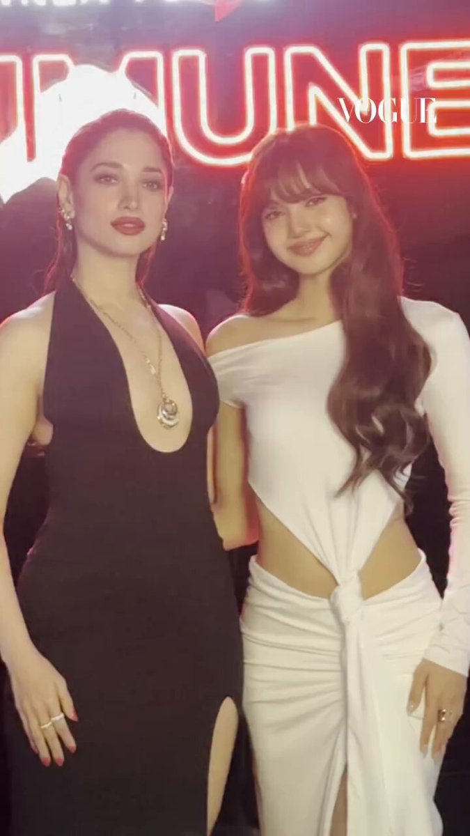 Tammy and Lisa Black Pink at Shiseido launch in Bangkok 🔥🔥🔥🖤🖤🖤 #Tamannaah #TamannaahBhatia #LisaBlackPink