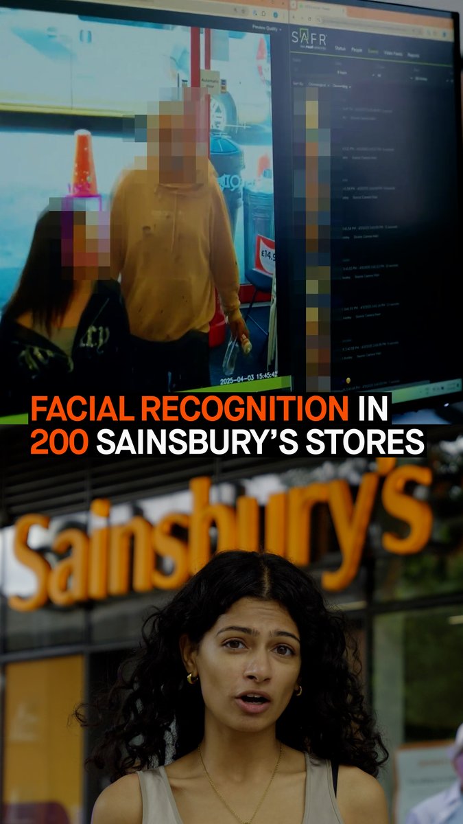👁️Your face scanned at your local shop Sainsbury's have announced plans to expand the use of live facial recognition in 200 stores - despite innocent people being wrongly flagged as criminals by this tech #StopSainsburysSpying⤵️