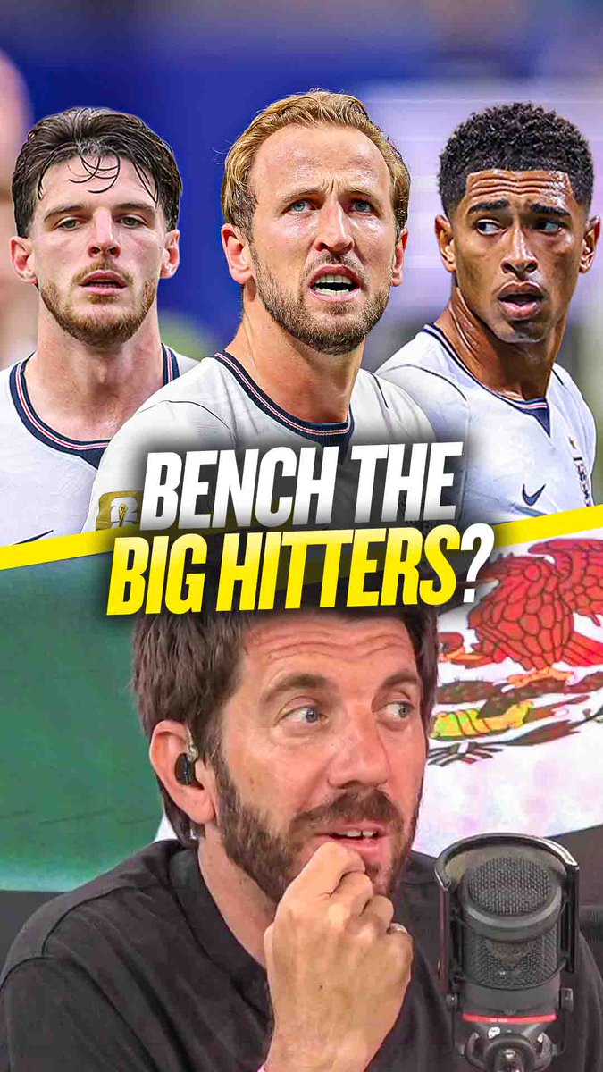 😱 "Starting Kane, Bellingham &amp; Rice on the bench!" 👀 "Then 60 minutes in bring your big hitters on!" England fan calls for Harry Kane, Jude Bellingham &amp; Declan Rice to be benched against Mexico!