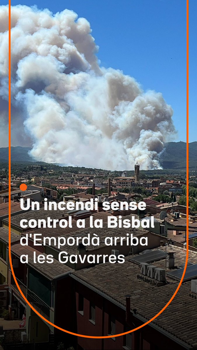 Crema sense control un incendi a la Bisbal d’Empordà. El foc ha obligat a confinar veïns i ha arribat al massís de les Gavarres, una zona amb molta massa forestal. El fort vent està provocant l'aparició de molts focus secundaris