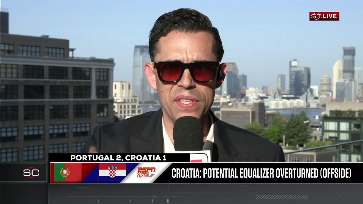 "It's black and white. There was a touch." herculez gomez reacts to Croatia's equalizer being overturned in match vs. Portugal ⚽️