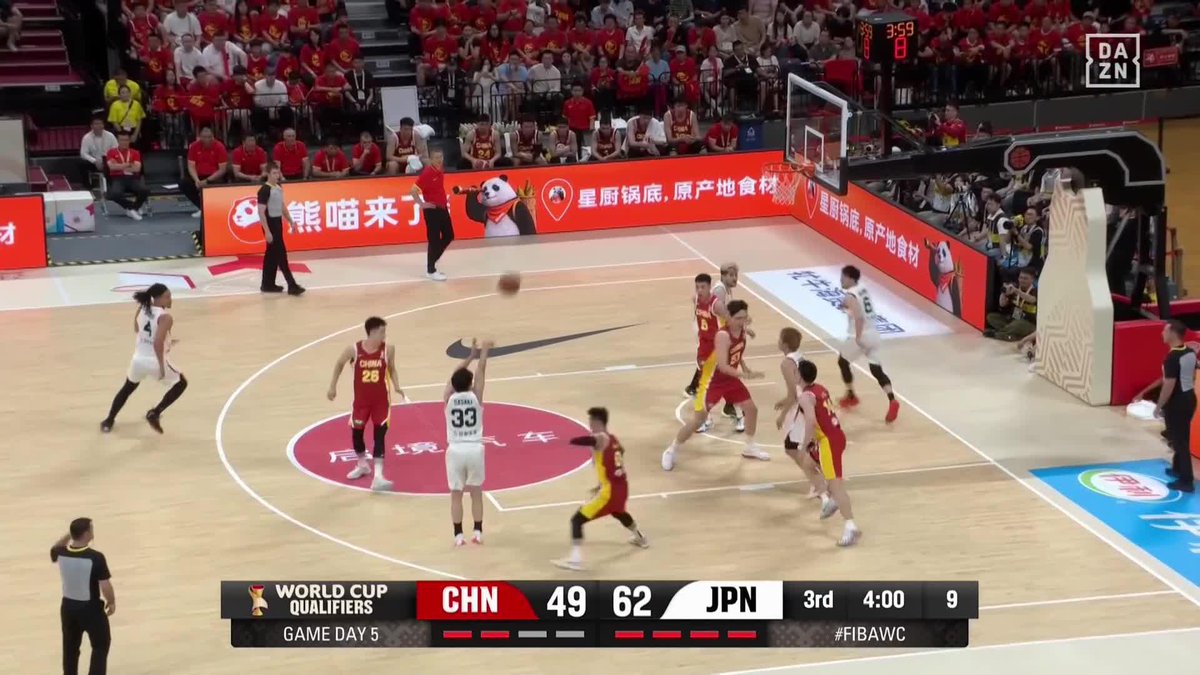 これもねじ込む🔥 佐々木隆成が止まらない💦 第3Qにビッグプレーを連発 🏆FIBAワールドカップ2027 アジア地区予選🏀 🆚中国×日本 📺#DAZN でライブ配信中 バスケットボール日本代表 #AkatsukiJapan #FIBAWC #StepItUpJapan