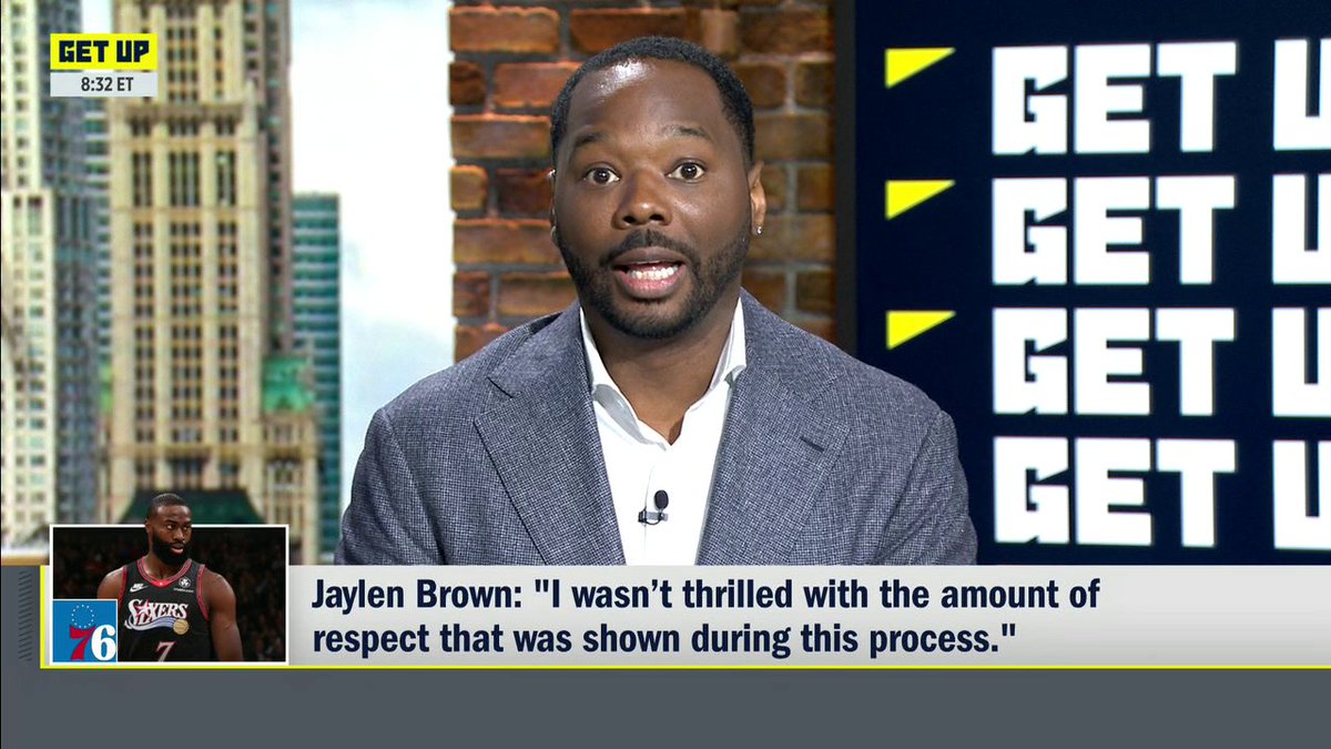 "I can't wait to see Jaylen Brown's first game back in Boston, what that reception's gonna be and who he's going to go after." —Vincent Goodwill on Jaylen Brown's comments after being traded to Philly ✍️