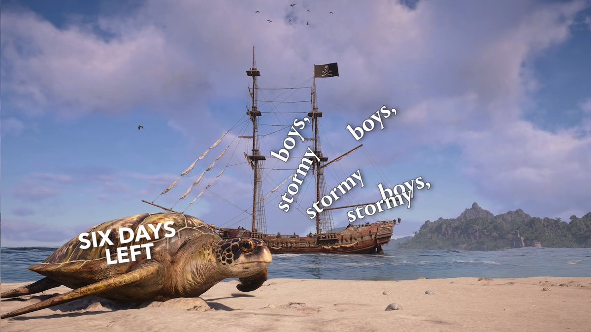 Come on, Assassins and Pirates, listen to us: only 6 days to go! Can you guess what tomorrow's shanty will be? 😉