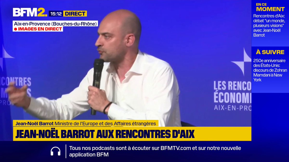 "Un authentique héros européen": à Aix-en-Provence, Jean-Noël Barrot salue la résistance du Premier ministre du Groenland face aux pressions américaines #BFM2