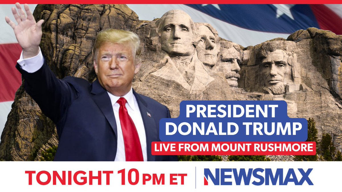 TONIGHT: Watch President Trump's address, spectacular fireworks at Mt. Rushmore Celebration in S. Dakota! LIVE coverage starts 10 PM ET, only on NEWSMAX. #Freedom250