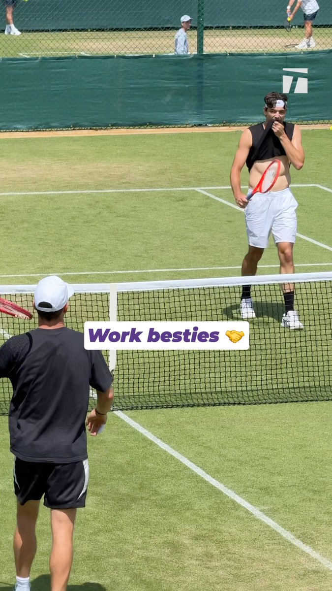 Taylor &amp; Tommy bro-ing it out 😤 #Wimbledon