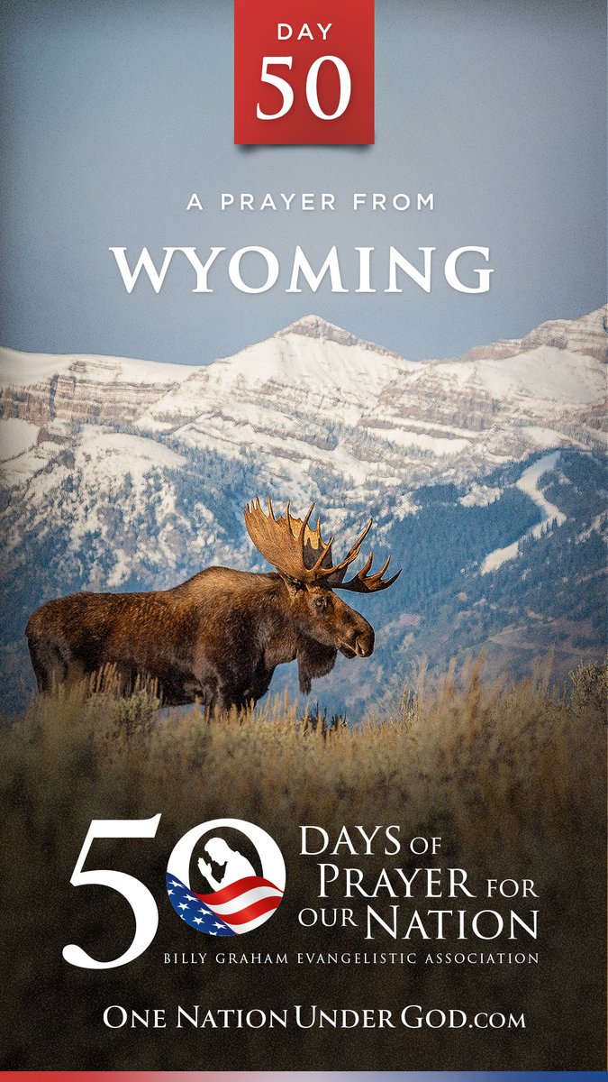 Our nation needs prayer! Join us for DAY 50 of 50 Days of Prayer for America with Pastor Galen Huck of WYOMING. Let us know you’re praying in the comments below, and go to for all 50 videos and more… #OneNationUnderGod #50Days50States50Prayers BGEA