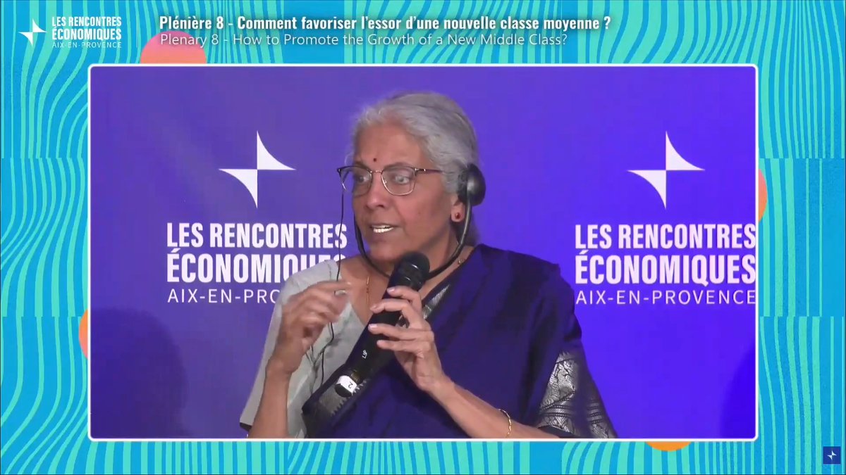 Budget after budget, India has strengthened education and skilling of the youth through greater support for STEM education and future-ready sectors like AVGC (Animation, Visual Effects, Gaming and Comics). - Smt Nirmala Sitharaman at at the Rencontres Économiques d’Aix-en-Provence