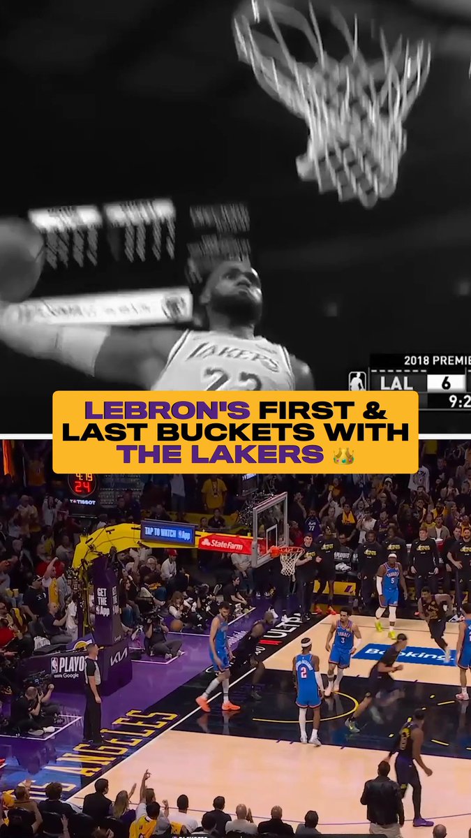 LeBron James' first and last buckets with the Lakers were both dunks 😤