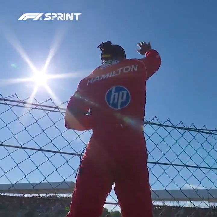Competing at his 20th British Grand Prix weekend and Lewis is still delighting the crowds 😍 #F1Sprint #BritishGP
