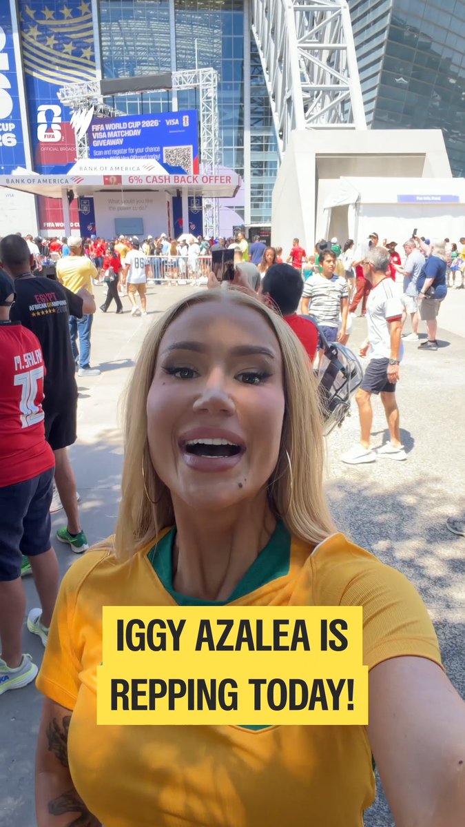 Iggy Azalea is in the HOUSE 🙌 The Aussie rapper is in Dallas and ready to cheer the lads on 🎉🇦🇺 🏆 #FIFAWorldCup | June 12 - July 20 | Every Match on SBS 📺