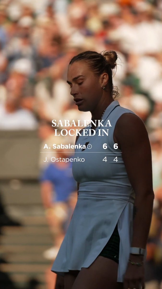 What she does best. Aryna Sabalenka powers in to the fourth round, defeating Jelena Ostapenko 6-4, 6-4 - Naomi Osaka awaits next... #Wimbledon