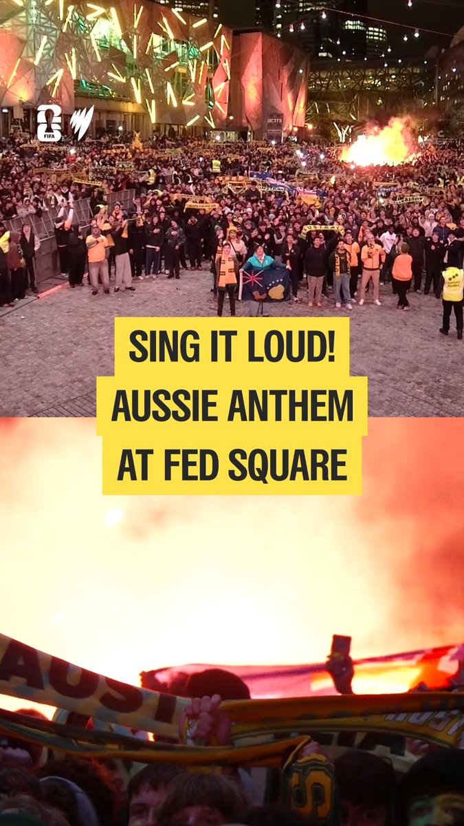 If that song doesn’t move you, then NOTHING will! 🥹 Fed Square in full voice for this epic match 🎶🔥 🏆 #FIFAWorldCup | June 12 - July 20 | Every Match on SBS 📺