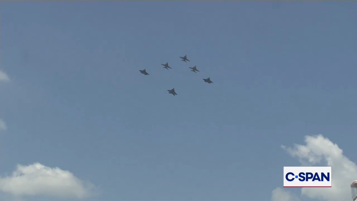 Military aircraft blast through the skies over the Great American State Fair on the eve of America's 250th birthday.