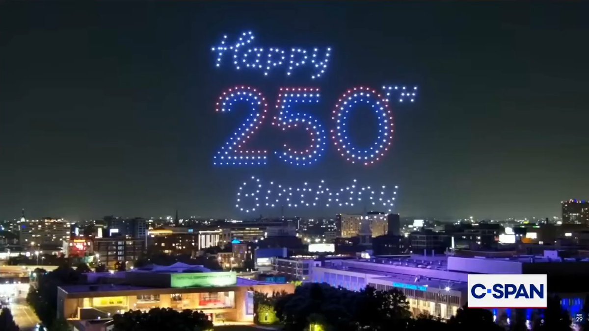 Philadelphia's drone show illuminated the sky above Independence Hall in celebration of the upcoming America's 250th weekend.