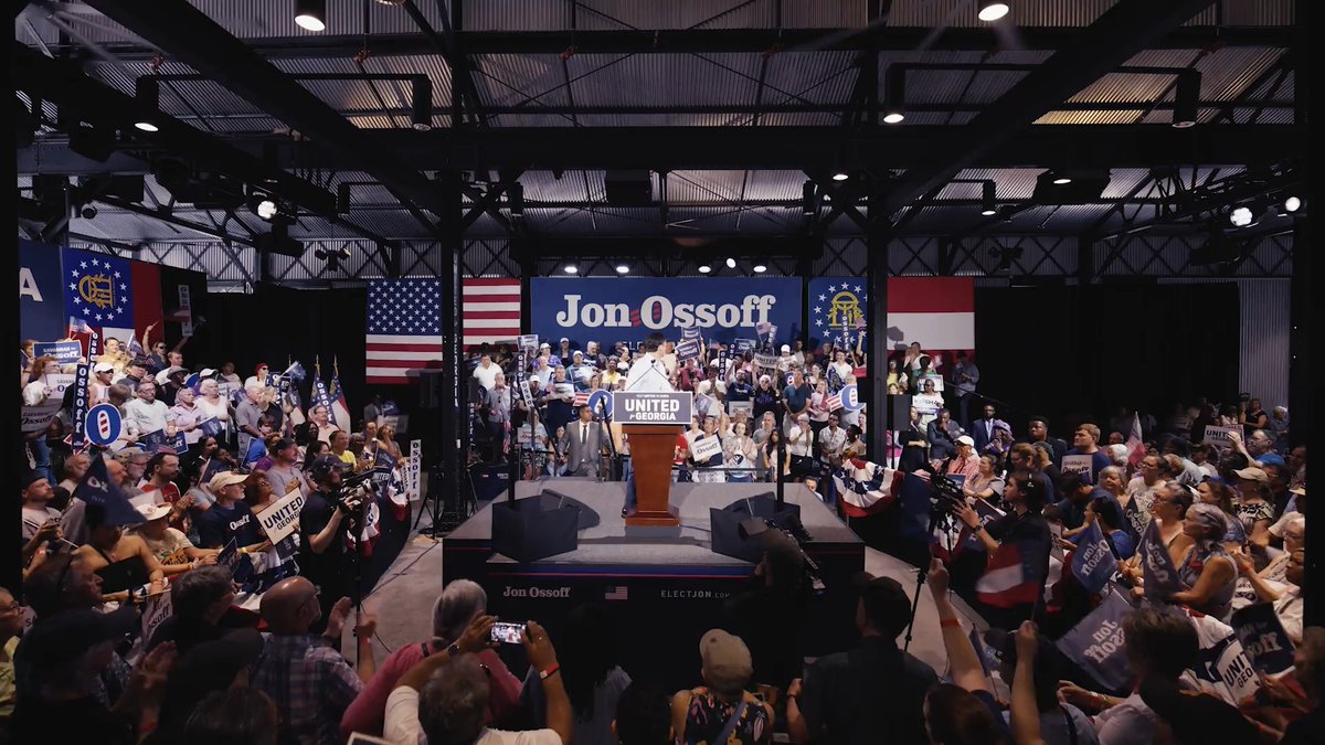 Ossoff: Just think, 250 years on, what the founders would see if they visited us today. But wait, they would see that slavery had been abolished. They would see that Americans without land, and then women, and then the descendants of slaves had secured voting rights. They would see that our science and discovery propelled human knowledge to unimaginable heights and that those thirteen colonies had grown into a superpower that defeated the Nazis and Communism. They'd see a pluralist democracy, people of all colors descended from every point on Earth, stitched together out of many nations into one.