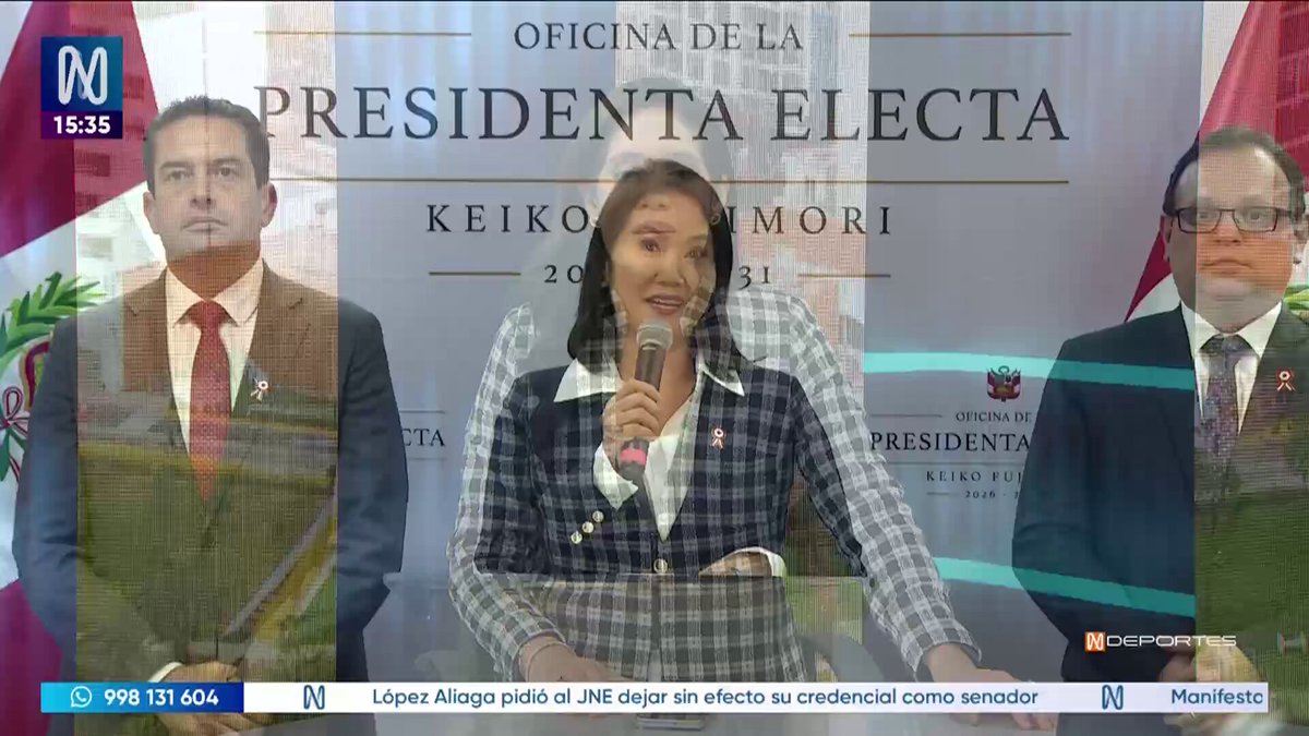 Keiko Fujimori, presidenta electa del Perú: No vamos a esperar un minuto más, estamos aquí para resolver los problemas del país y tomar decisiones. Hemos puesto en marcha la Oficina de la Presidenta Electa Mantente informado en la WEB ►