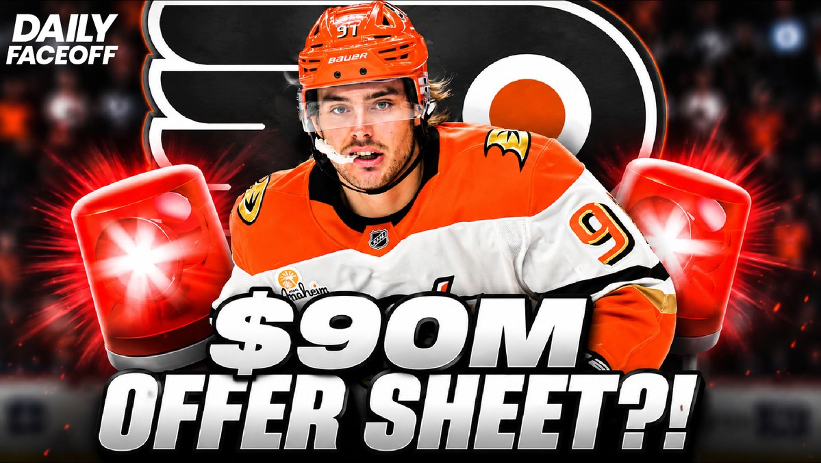 🚨 BREAKING: The Flyers just offer sheeted Leo Carlson — 5 years, $18M AAV, $90M total. Anaheim now has 7 days to match or lose their franchise piece. We break down how we got here + what it means for the Ducks' cap situation 👇 Zack Phillips David Pagnotta #NHL #OfferSheet