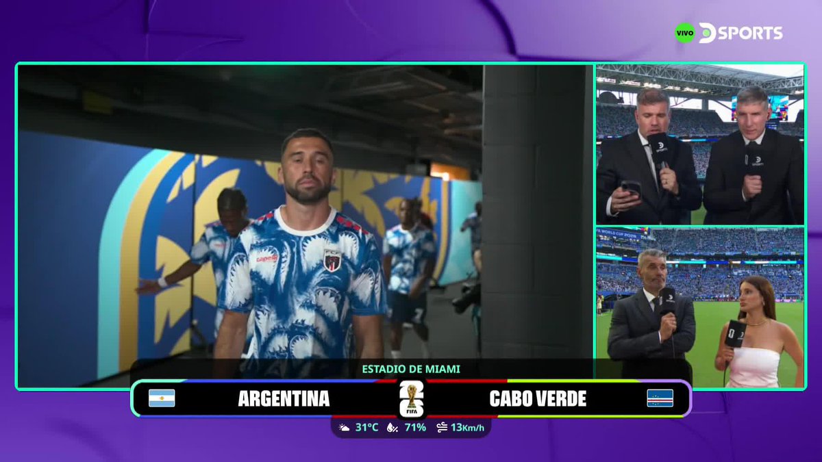 "ES POSIBLE QUE SE RETRASE EL PARTIDO" Gustavo Kuffner actualizó la situación climatológica del partido entre Argentina y Cabo Verde que puede iniciar más tarde por tormentas en el sector. #FIFAWorldCup #MundialEnDSPORTS