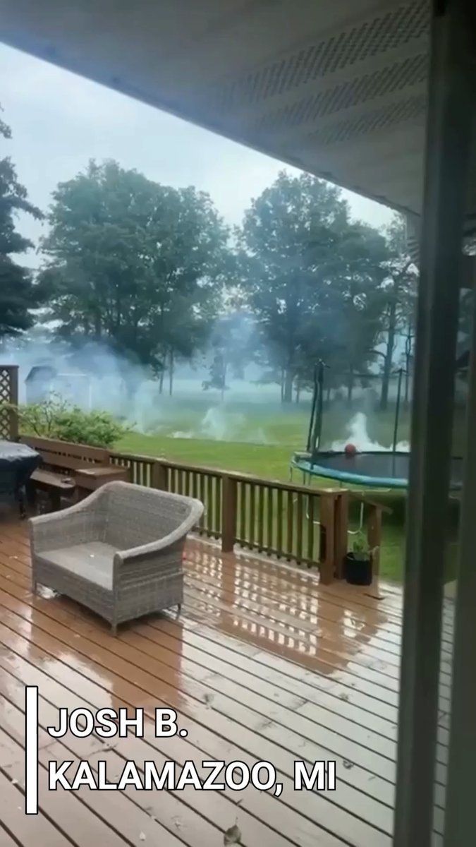 Powerlines are down in backyards in Kalamazoo, MI