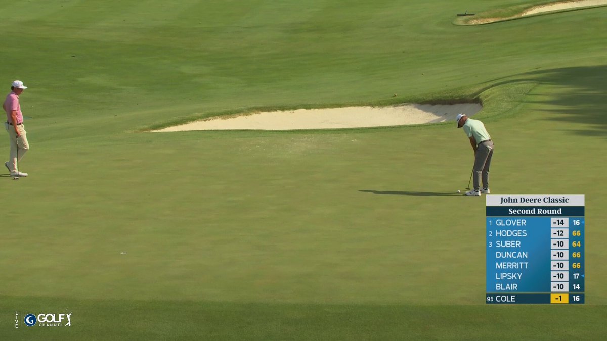 HOW IS HE DOING THAT?! Eric Cole makes his second eagle of the day to move above the cut line (-3) at the 17th 🤯