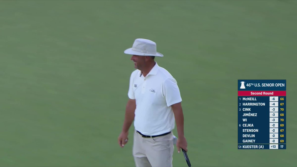 The score doesn't matter as long as you have a raucous cheering section! Bradford Kuester (a) with a birdie he won't soon forget.
