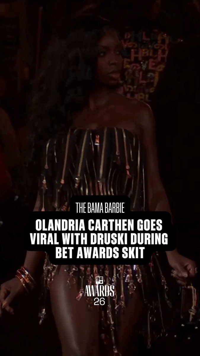 Druski might play too much, but he can recognize a baddie when he sees one. Thee Bama Barbie, Olandria Carthen, went viral (with the @brandonblackwood O-zip mini trunk bag btw) during her segment at the BET Awards. #BETAwards #LoveIslandUSA