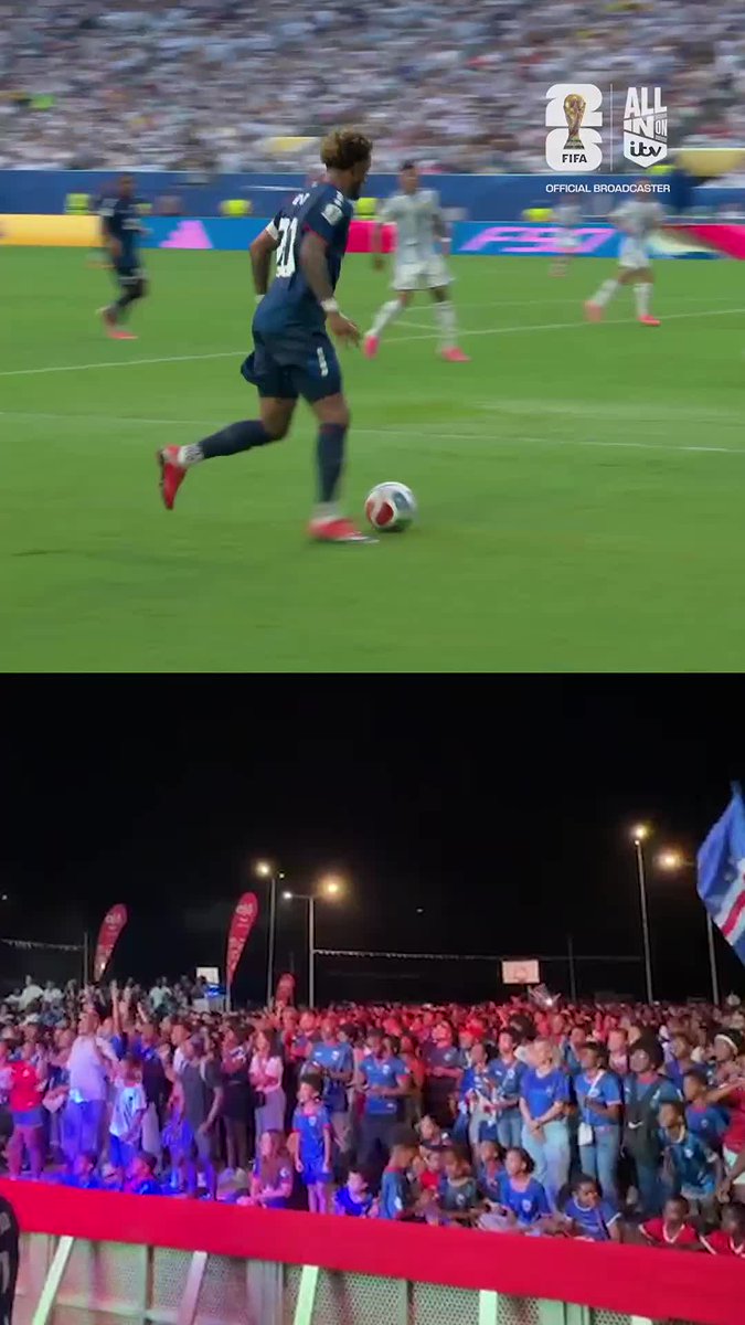 Cape Verde erupts as their nation equalises against the World Champions 🙌 What a feeling 🇨🇻