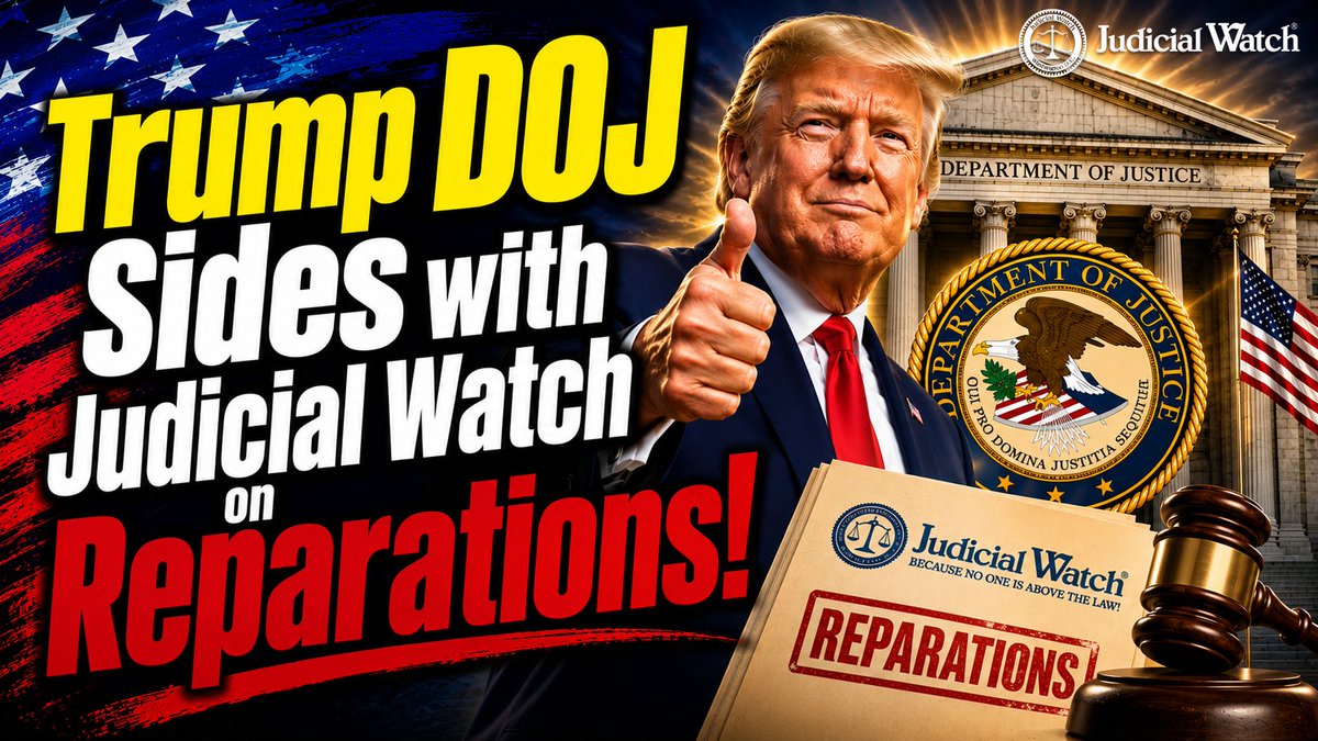 Trump DOJ Backs Judicial Watch in Ending Racial Reparations!