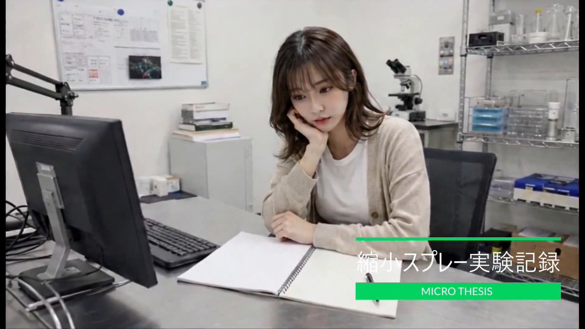 MICRO THESIS:縮小スプレー実験記録 「卒論のためです」 そう言って彼女は、先輩に縮小スプレーをかけた。 1日ごとに進む縮小。 研究室の中で、彼は“先輩”から“被験者”へ変わっていく。 #shrinker 7/4(土)20:00(JST)に、Patreonにて本編投稿予定