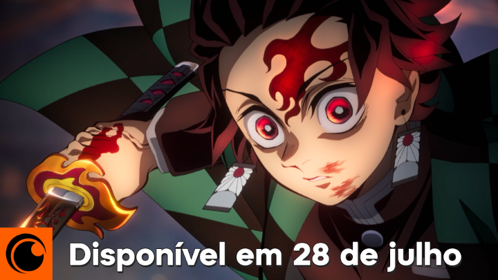 Prepare-se para reviver batalhas épicas! Demon Slayer: Kimetsu no Yaiba Castelo Infinito I chega à Crunchyroll no dia 28 de julho! Descubra todos os detalhes 💥