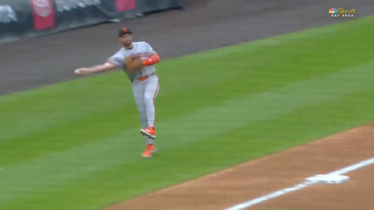 Unreal coordination from Casey Schmitt to pull off this double play 😯