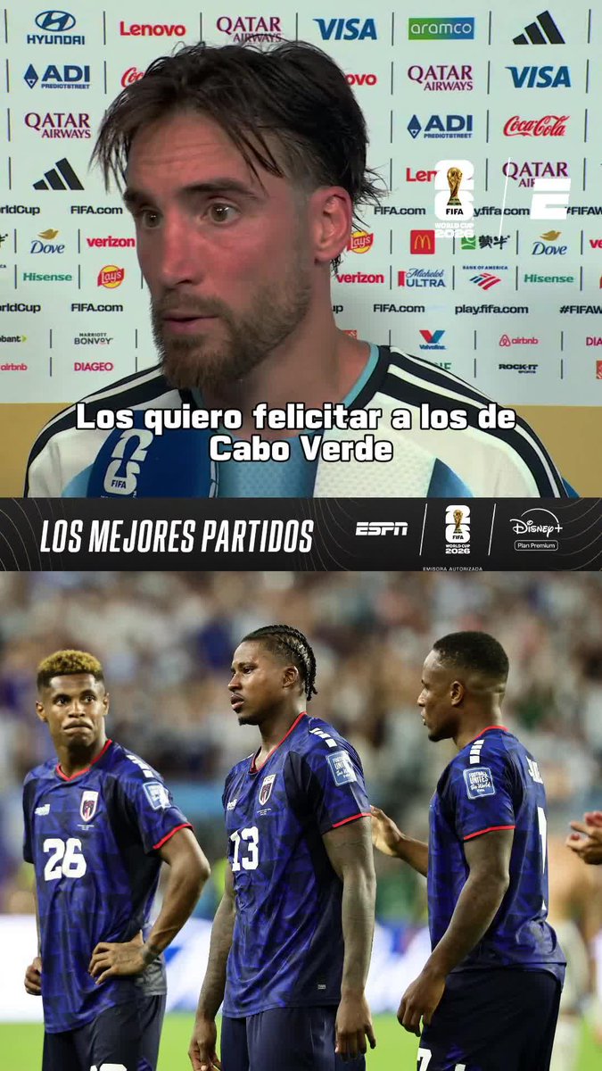 GESTOS QUE VALEN MUCHO: Leandro Paredes y Nicolás Tagliafico felicitaron a Cabo Verde por su rendimiento en la Copa del Mundo ⚽ #ESPNMundial 📺 Mirá los mejores partidos de la #FIFAWorldCup por ESPN, en el Plan Premium de #DisneyPlus