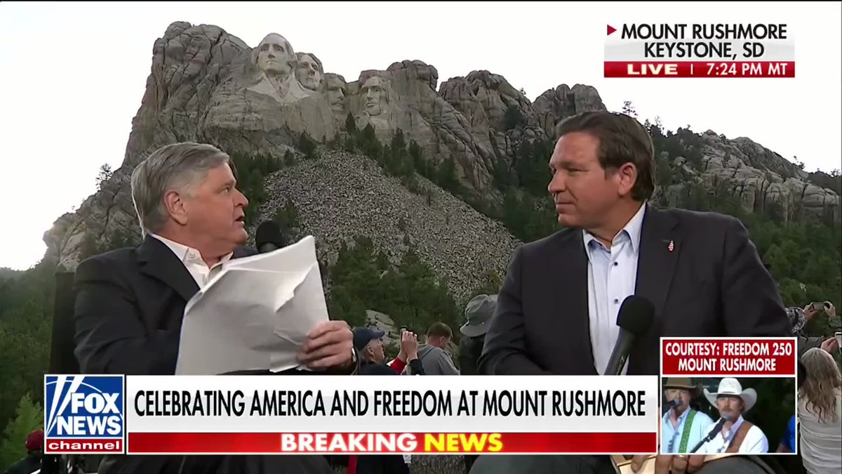 WATCH: Air Force One soars above Mount Rushmore ahead of President Trump's remarks on the eve of America's 250th birthday. Flip over to Fox News now to catch the pre-event buzz and exclusive interviews before the main program begins. @AMERICA250 @FREEDOM250